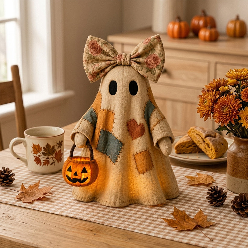 ππ» Lighted Vintage Patchwork Ghost