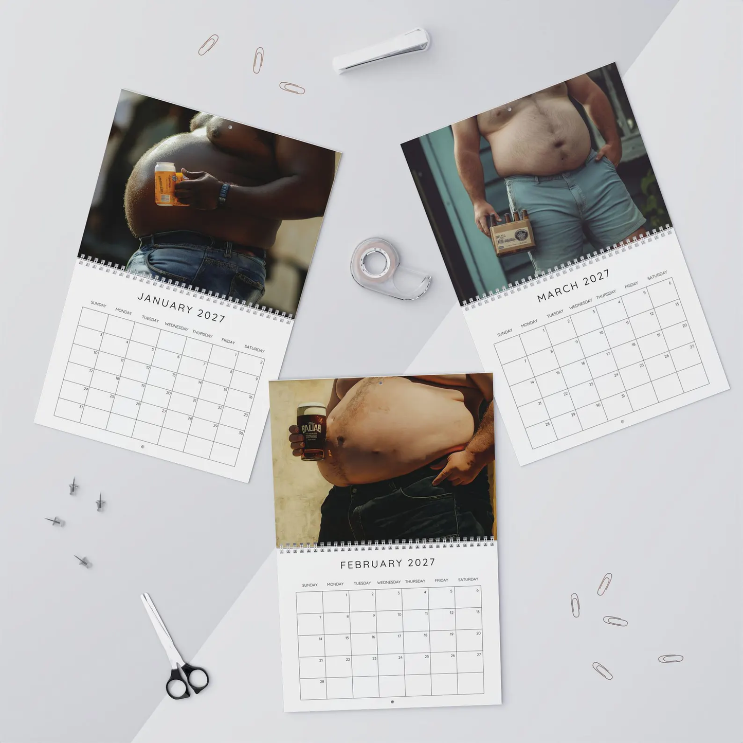 😂🍺Beer Belly Funny 2027 Wall Calendar