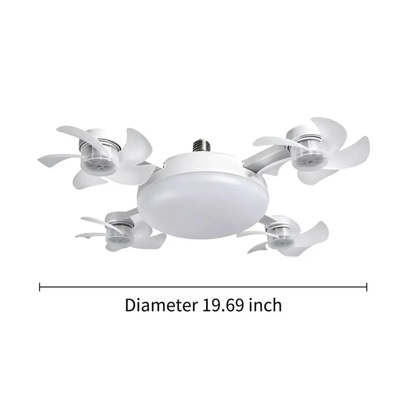 🌀E27 Socket Ceiling Fan Light – 2-in-1 LED Light & Quiet Fan with Remote Control