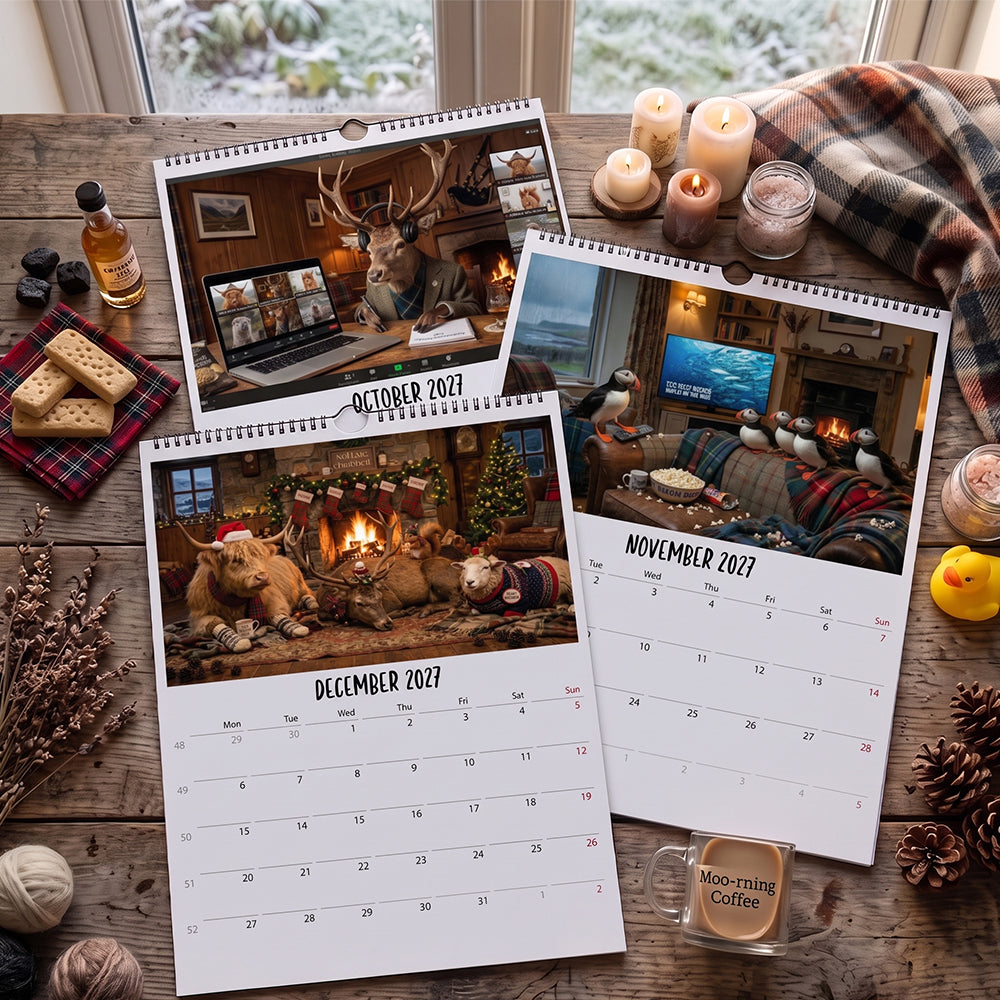 🐮The Wild Crofters 2027 Calendar | Funny Highland Cow & Farm Animals | Gift for Animal Lovers