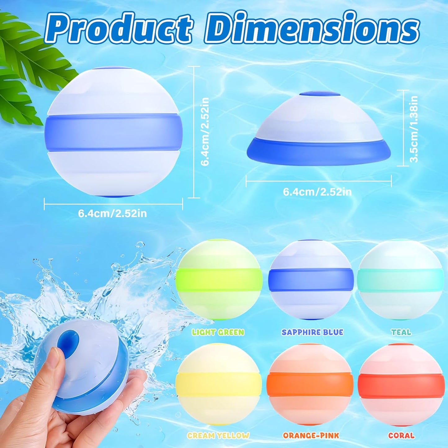 TyiiPlus Reusable Water Balloons, Non-magnetic, Quick Fill, Self-seal, Soft Silicone
