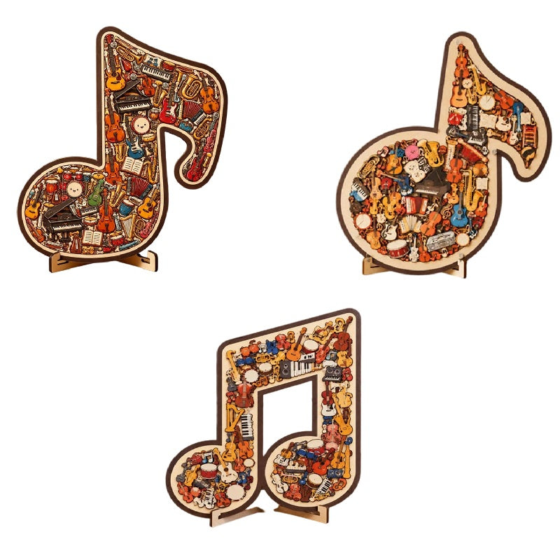 🎵 Wooden Musical Note Puzzle – Handcrafted Brain Teaser for Music Lovers! 🧩 Perfect Gift • Eco-Friendly