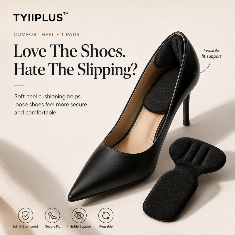 TYIIPLUS™ 5-Pair Comfort Heel Fit Pads – Cushioned Anti-Slip Shoe Inserts for a Secure, Better Fit