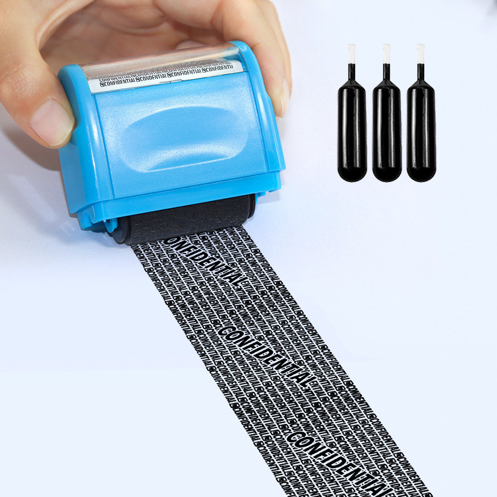 Privacy Protection Security Roller Stamp — Address & Billing Info Blocker, Home & Office Mailing Essentials 100m Long-Lasting Roll