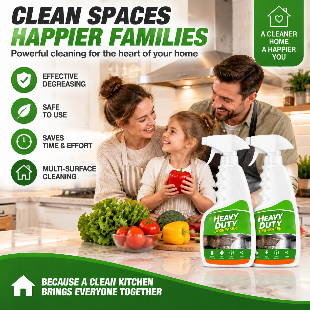 Kitchen Degreaser Spray – Heavy-Duty Grease Remover for Stoves, Ovens & Cabinets