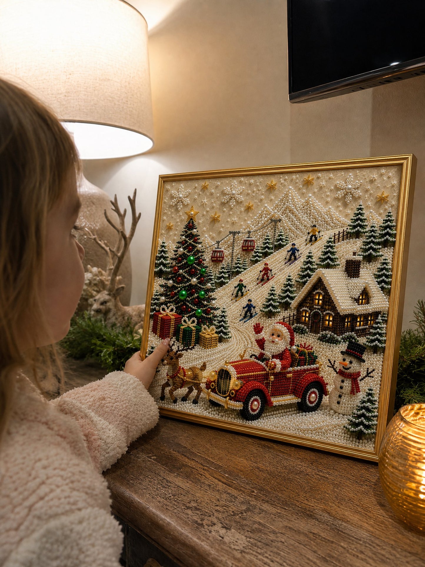 ππ
Premium 3D Pearl Christmas Wall Art Kit | Luxury Flocked Canvas with Scratch-Resistant Non-Fading Pearl Beads DIY Holiday DecorβοΈβοΈ