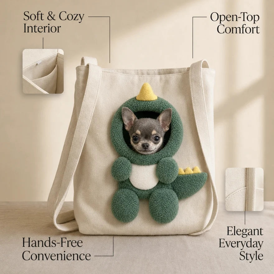 Tyiiplus™ CarryPaws Plush Pet Carrier Tote
