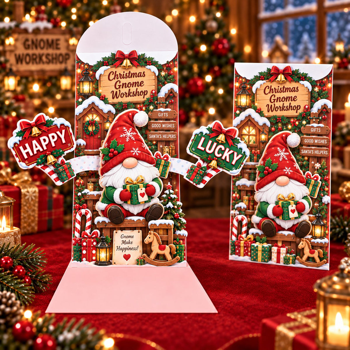🎄Handmade 3D Christmas Money Card – Pop-Up Holiday Card with Cash Envelope & Message Space 💌✍💵