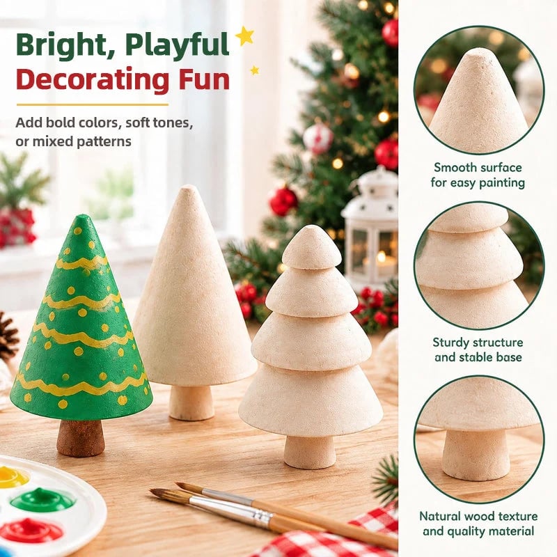 🎄🎨 DIY Wooden Christmas Tree Set — ✨ Color Your Christmas Your Way