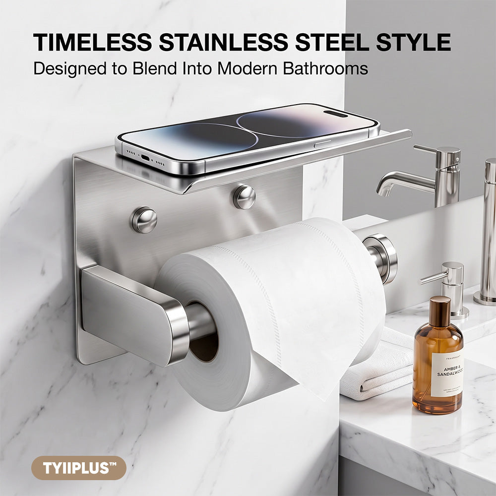 TYIIPLUS™ Toilet Paper Holder with Shelf