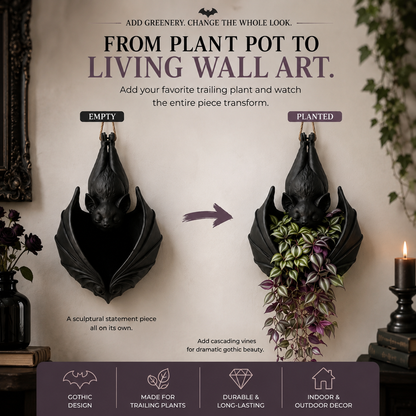 🦇 HOT SALE | Gothic Bat Hanging Planter – Unique Indoor & Outdoor Plant Decor