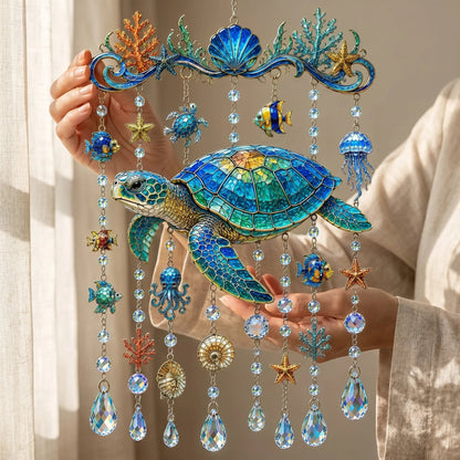 🐋Ocean-Inspired Acrylic Crystal Wind Chime– Bring the Ocean Glow to Your Garden