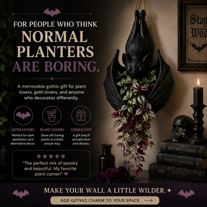 🦇 HOT SALE | Gothic Bat Hanging Planter – Unique Indoor & Outdoor Plant Decor