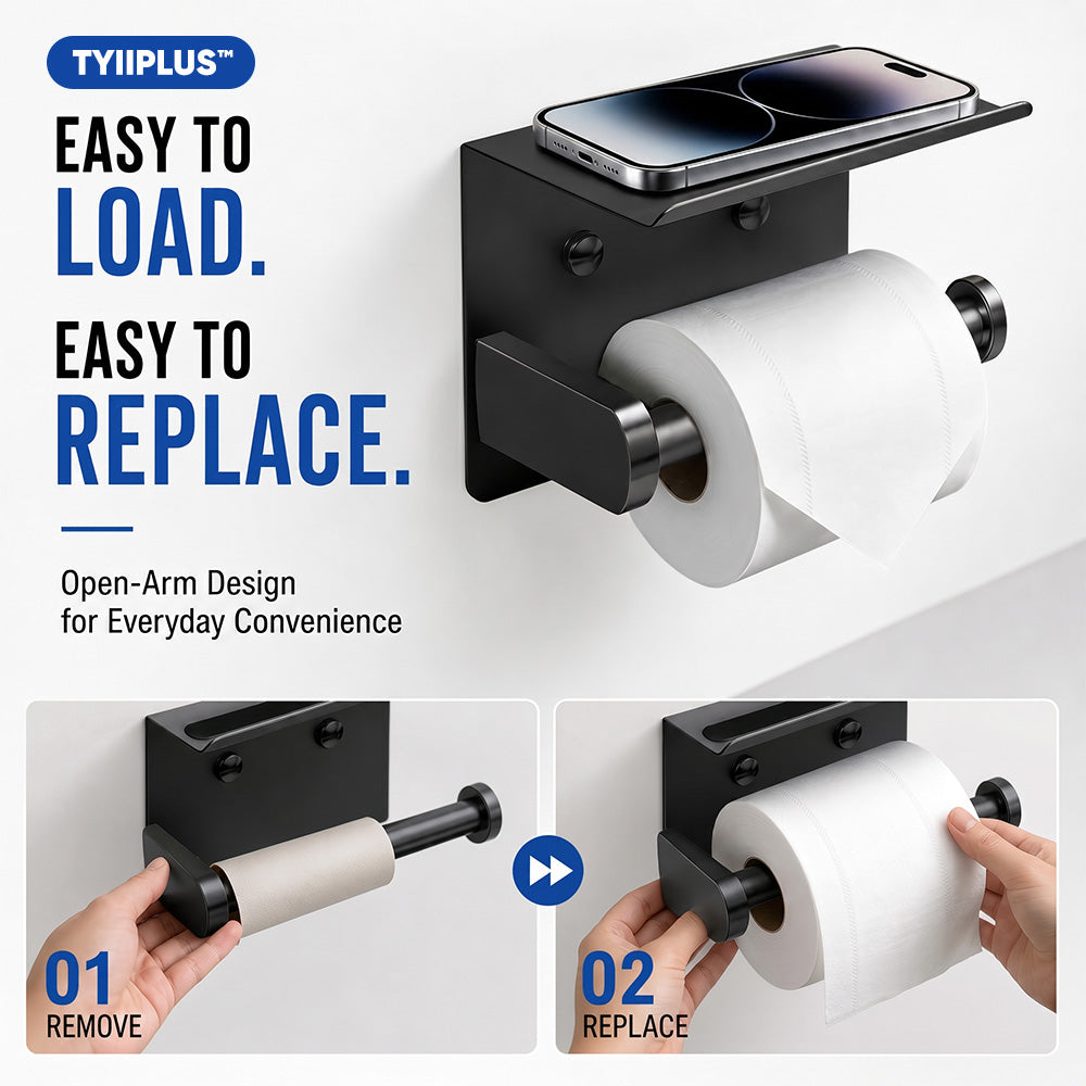 TYIIPLUS™ Toilet Paper Holder with Shelf