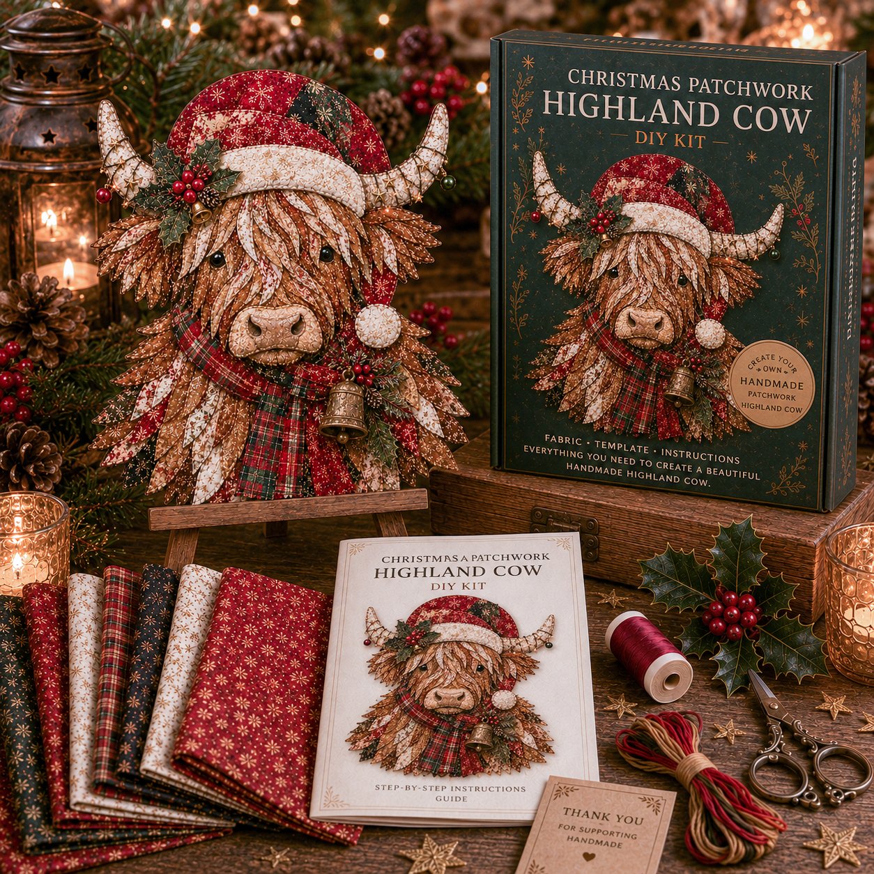 🎄🎅Christmas Patchwork Fabric DIY Decor Kit