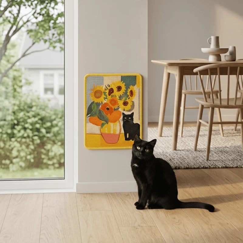🐱 Decorative Wall Art Cat Scratcher – Stylish 2-in-1 Cat Scratch Board
