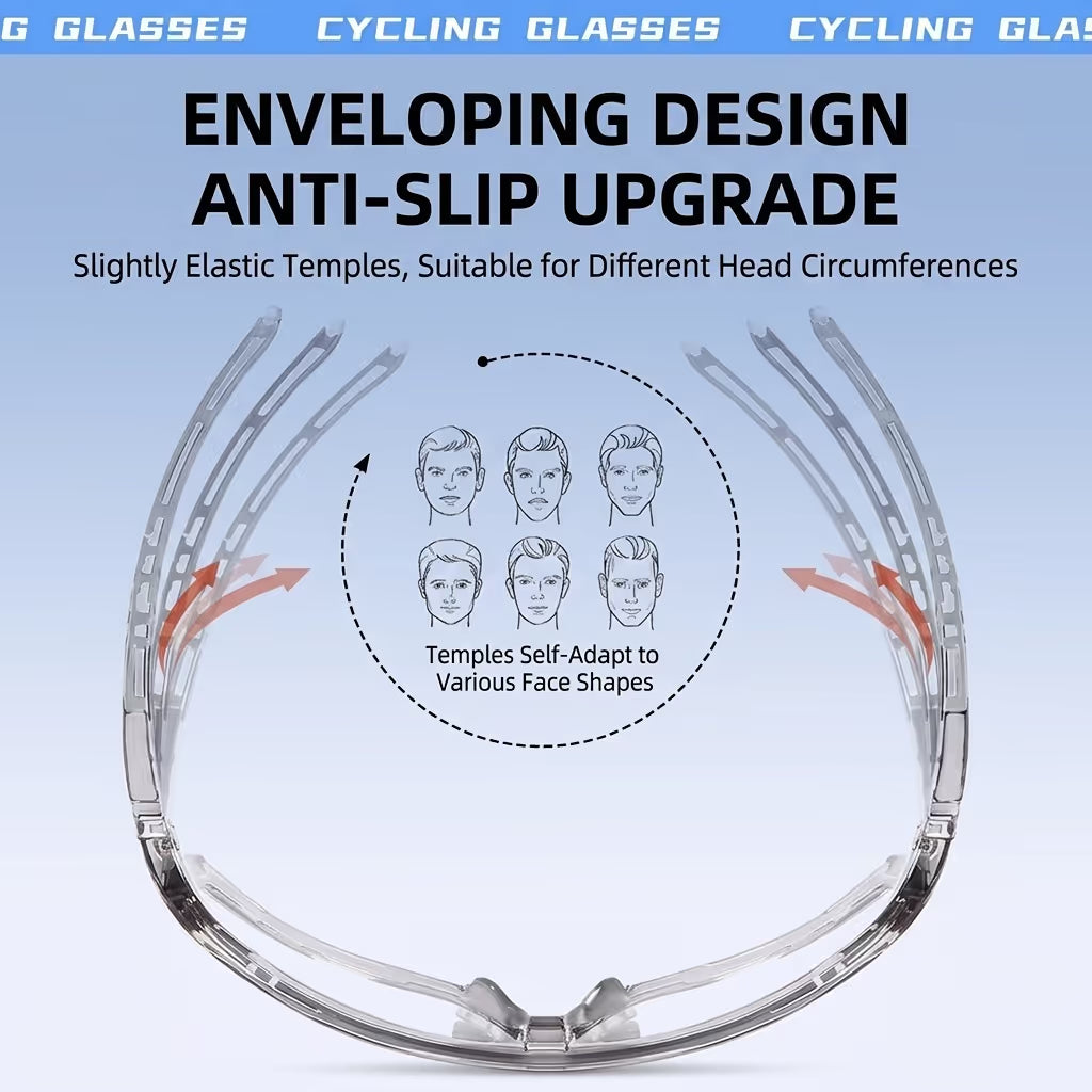 Unisex Photochromic Cycling Sunglasses - Windproof for Road Bike, Day and Night Outdoor Sports Use