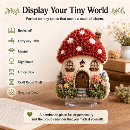 🔥🏡 Whimsical Village 3D Fabric Poke Art Kit, No-Sew Beginner DIY Craft, Screen-Free Relaxing Handmade Desktop Decoration & Family Bonding Activity Gift
