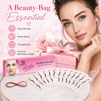 Eyebrow Stencil, 24 Eyebrow Shaper Kit, Reusable Eyebrow Template With Strap, 3 Minutes Makeup