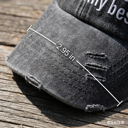 Ponytail Mesh Baseball Cap – Open Back Breathable Washed Vintage Hat