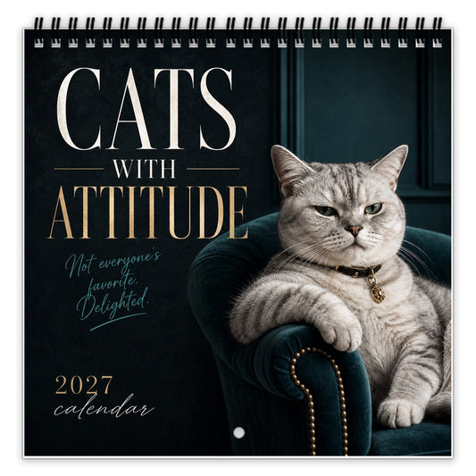 Cats With Attitude 2027 Wall Calendar