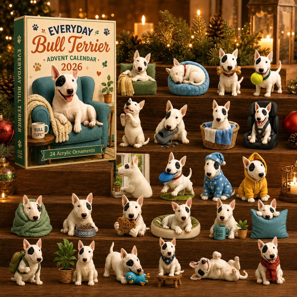 ✨Everyday Bull Terrier Advent Calendar 2026 - 24-Day Festive Countdown
