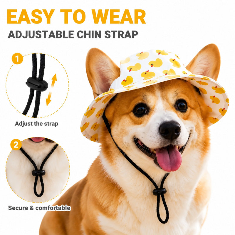 🐾 Cute Printed Pet Bucket Hat, Breathable Sun Cap Fits Dogs & Cats