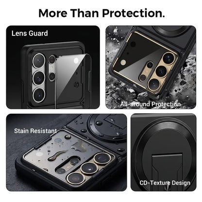 TYIIPLUS™ Magnetic Kickstand Phone Case for Samsung Galaxy S Series – Shockproof Slim Case with Camera Lens Protection & Hidden Stand