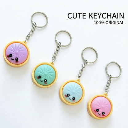 Kawaii Dumpling Keychain – Cute Mini Bun Pendant for Bags & Keys
