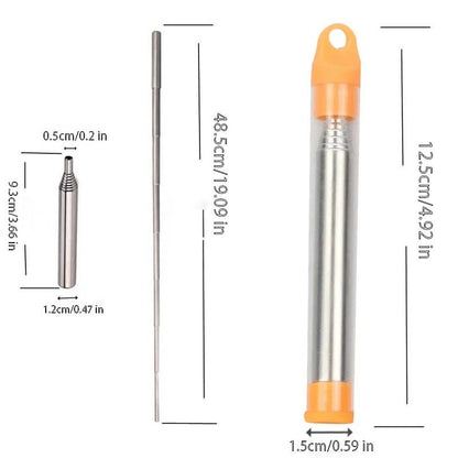 Telescopic Fire Blow Pipe – Stainless Steel Camping Fire Starter Tube for BBQ, Campfires & Survival Gear