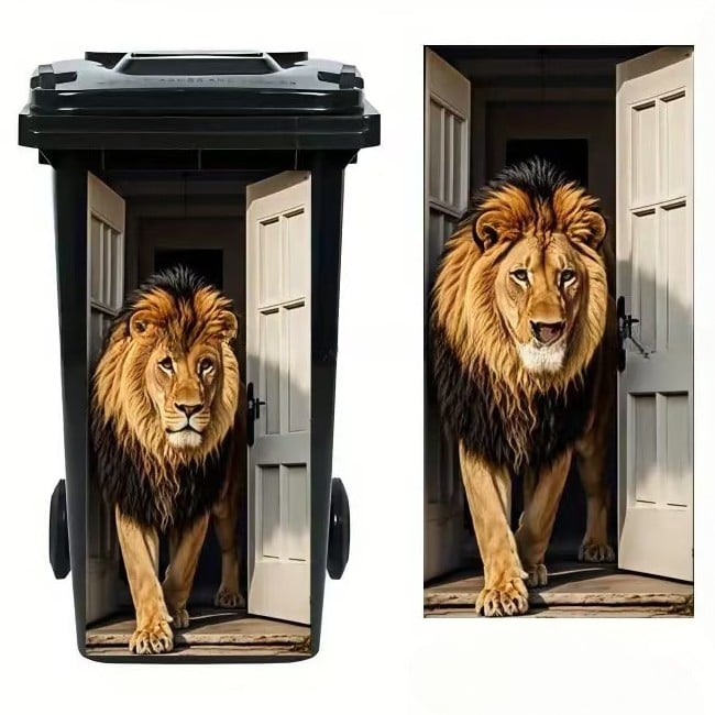 🐮 Highland Cow Floral Print Bin Sticker