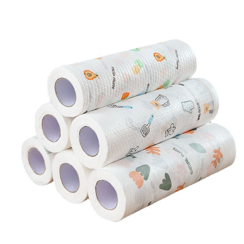 TYIIPLUS™ 50-Piece Reusable Paper Towel Roll – Washable Tear-Off Kitchen Cleaning Cloths