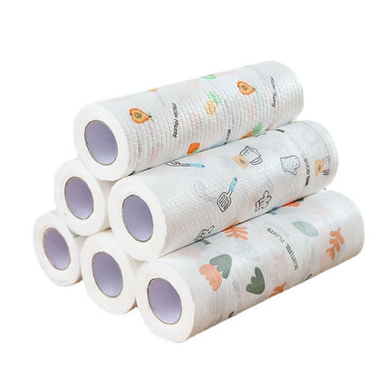 TYIIPLUS™ 50-Piece Reusable Paper Towel Roll – Washable Tear-Off Kitchen Cleaning Cloths