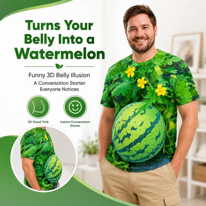 Funny 3D Watermelon Belly T-Shirt