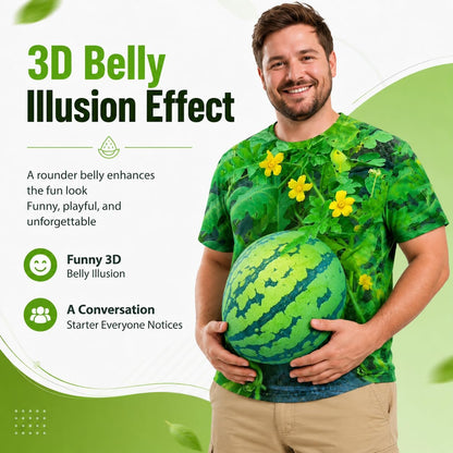 Funny 3D Watermelon Belly T-Shirt