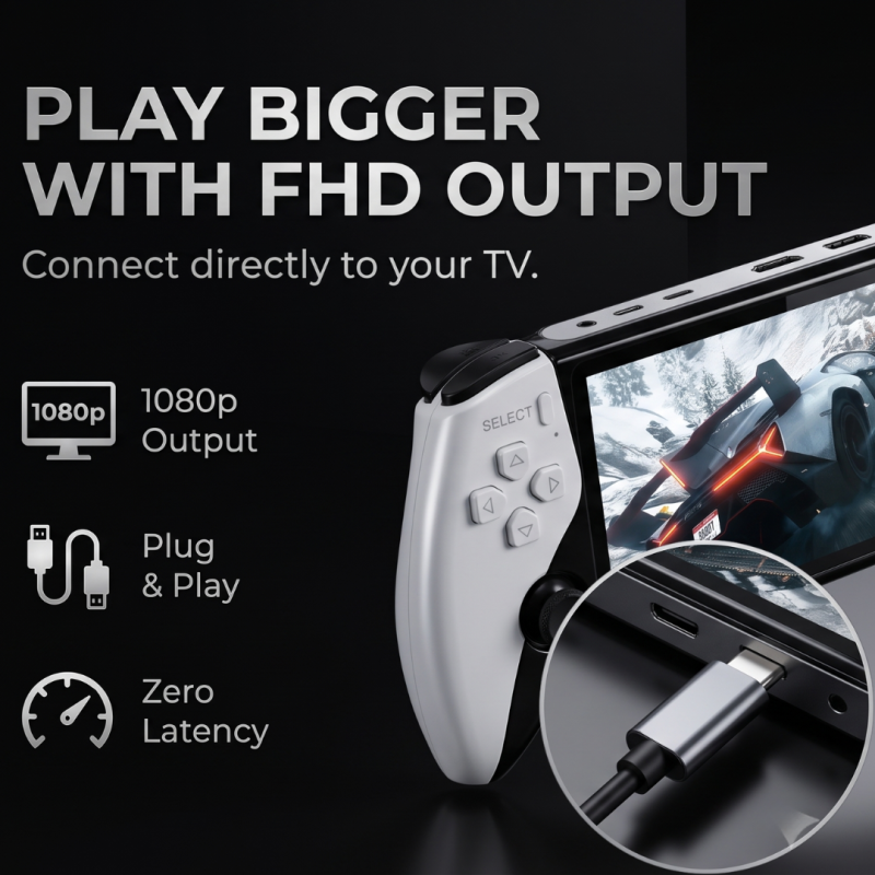Retro Handheld Game Console with HD 5-inch IPS Screen over 20,000 Games