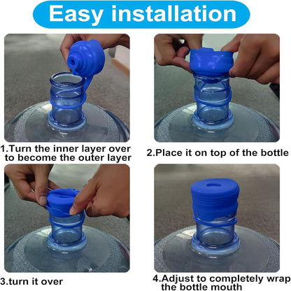 Silicone Water Jug Seal Cap – Leak-Proof Replacement Lid for 3 & 5 Gallon Water Dispensers, Universal 55mm Bottle Cap