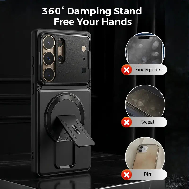 TYIIPLUS™ Magnetic Kickstand Phone Case for Samsung Galaxy S Series – Shockproof Slim Case with Camera Lens Protection & Hidden Stand