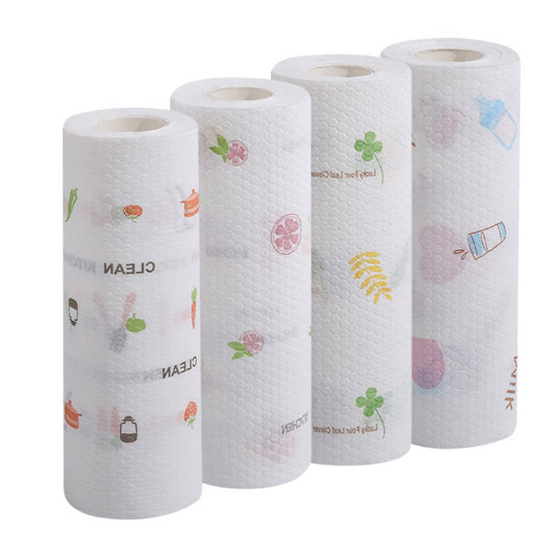 TYIIPLUS™ 50-Piece Reusable Paper Towel Roll – Washable Tear-Off Kitchen Cleaning Cloths