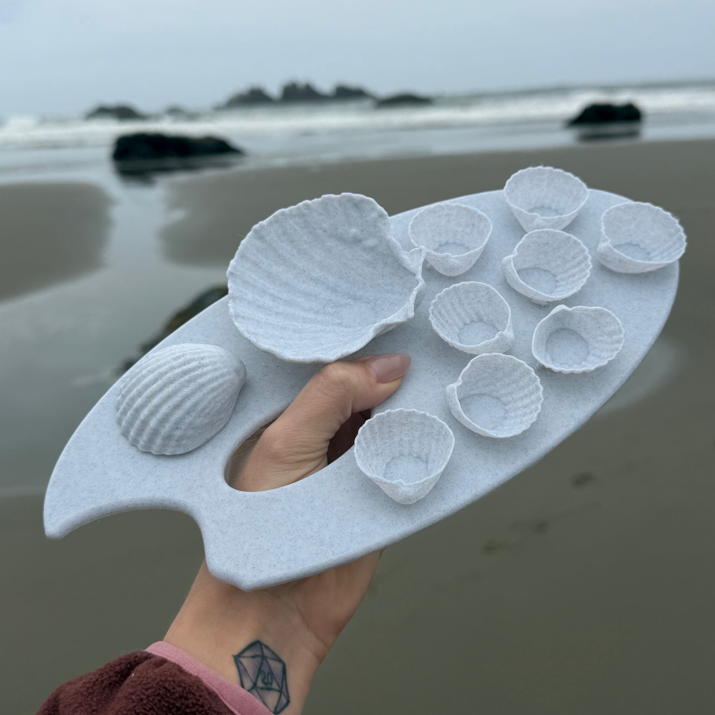 TYIIPLUS™ 3D Printed Sea Shell Painting Palette