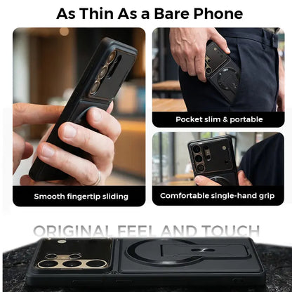 TYIIPLUS™ Magnetic Kickstand Phone Case for Samsung Galaxy S Series – Shockproof Slim Case with Camera Lens Protection & Hidden Stand