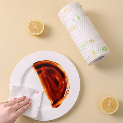 TYIIPLUS™ 50-Piece Reusable Paper Towel Roll – Washable Tear-Off Kitchen Cleaning Cloths