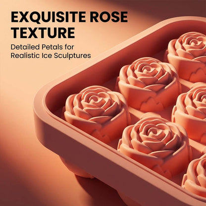 🌹 Rose Ice Cube Tray – 9-Cavity Silicone Mold for Whiskey & Cold Drinks