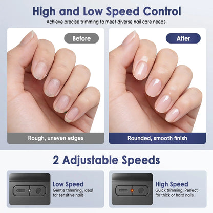 3-in-1 Electric Nail Clipper & Polisher – Automatic Nail Trimmer with LED Light, Safe Nail Grinder for Adults & Kids