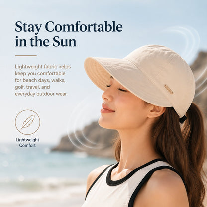 UPF 50+ Wide Brim Sun Visor Hat for Women
