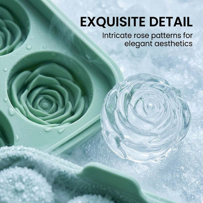🌹 Rose Ice Cube Tray – 9-Cavity Silicone Mold for Whiskey & Cold Drinks