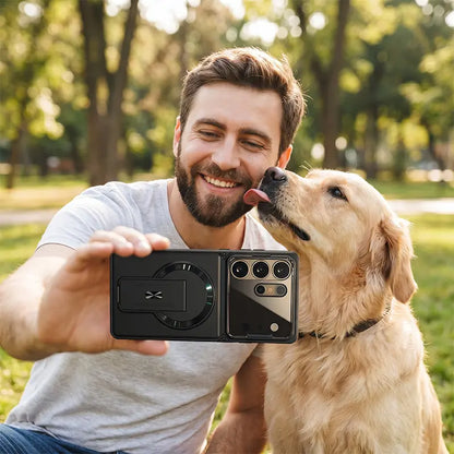 TYIIPLUS™ Magnetic Kickstand Phone Case for Samsung Galaxy S Series – Shockproof Slim Case with Camera Lens Protection & Hidden Stand
