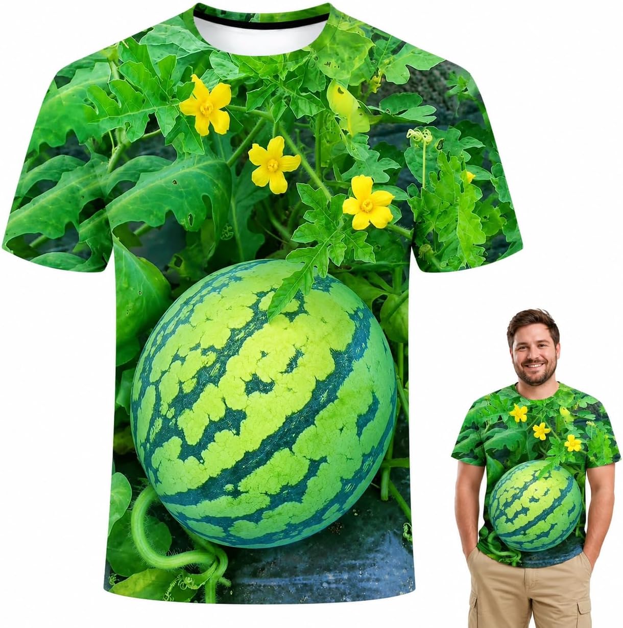 Funny 3D Watermelon Belly T-Shirt
