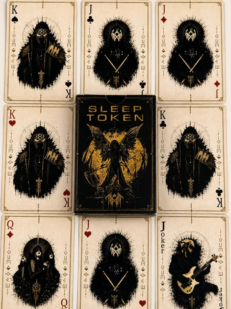 Sleep Token Inspired Playing Cards Deck – Gothic Fantasy Poker Cards, 54-Card Collectible Card Game for Music Fans & Collectors
