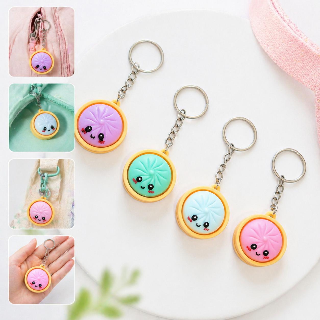Kawaii Dumpling Keychain – Cute Mini Bun Pendant for Bags & Keys